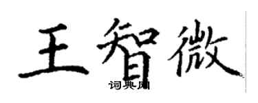 丁谦王智微楷书个性签名怎么写