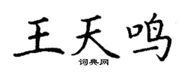 丁谦王天鸣楷书个性签名怎么写