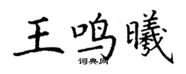 丁谦王鸣曦楷书个性签名怎么写