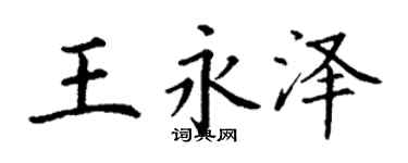 丁谦王永泽楷书个性签名怎么写