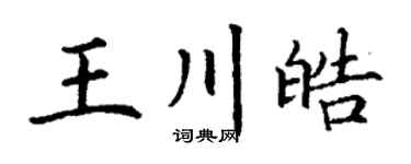 丁谦王川皓楷书个性签名怎么写