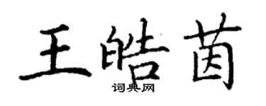 丁谦王皓茵楷书个性签名怎么写