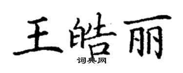 丁谦王皓丽楷书个性签名怎么写