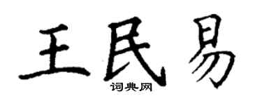 丁谦王民易楷书个性签名怎么写