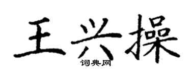丁谦王兴操楷书个性签名怎么写