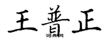 丁谦王普正楷书个性签名怎么写