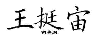 丁谦王挺宙楷书个性签名怎么写