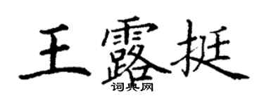 丁谦王露挺楷书个性签名怎么写
