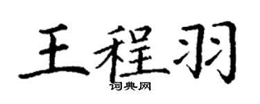 丁谦王程羽楷书个性签名怎么写
