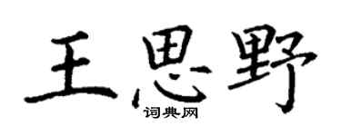 丁谦王思野楷书个性签名怎么写