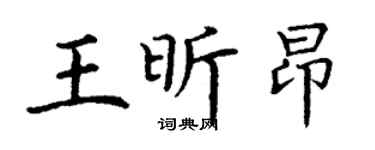 丁谦王昕昂楷书个性签名怎么写