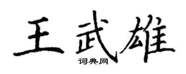 丁谦王武雄楷书个性签名怎么写