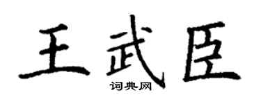 丁谦王武臣楷书个性签名怎么写