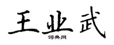 丁谦王业武楷书个性签名怎么写