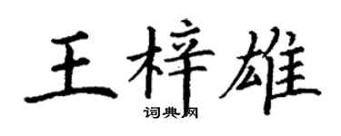 丁谦王梓雄楷书个性签名怎么写