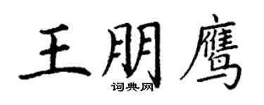 丁谦王朋鹰楷书个性签名怎么写