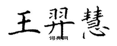 丁谦王羿慧楷书个性签名怎么写
