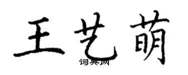 丁谦王艺萌楷书个性签名怎么写