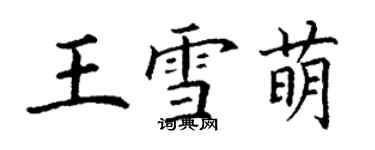 丁谦王雪萌楷书个性签名怎么写