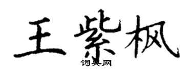 丁谦王紫枫楷书个性签名怎么写
