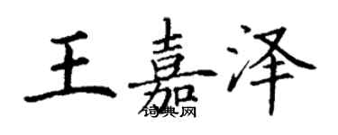 丁谦王嘉泽楷书个性签名怎么写