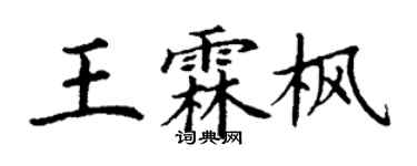 丁谦王霖枫楷书个性签名怎么写