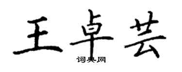 丁谦王卓芸楷书个性签名怎么写