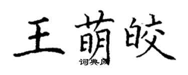 丁谦王萌皎楷书个性签名怎么写