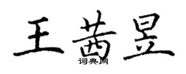 丁谦王茜昱楷书个性签名怎么写