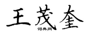 丁谦王茂奎楷书个性签名怎么写