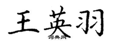 丁谦王英羽楷书个性签名怎么写