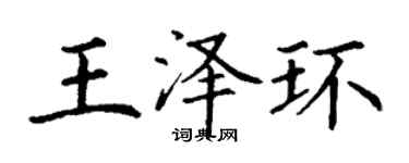 丁谦王泽环楷书个性签名怎么写