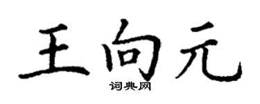 丁谦王向元楷书个性签名怎么写
