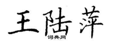 丁谦王陆萍楷书个性签名怎么写