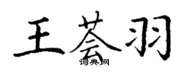 丁谦王荟羽楷书个性签名怎么写