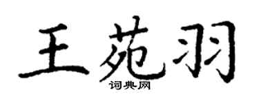 丁谦王苑羽楷书个性签名怎么写