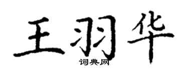 丁谦王羽华楷书个性签名怎么写