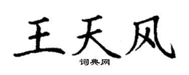 丁谦王天风楷书个性签名怎么写