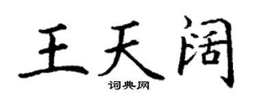 丁谦王天阔楷书个性签名怎么写