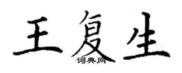 丁谦王复生楷书个性签名怎么写