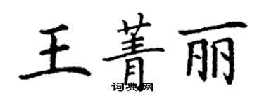 丁谦王菁丽楷书个性签名怎么写