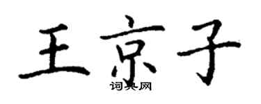 丁谦王京子楷书个性签名怎么写