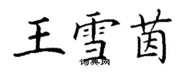 丁谦王雪茵楷书个性签名怎么写