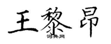丁谦王黎昂楷书个性签名怎么写