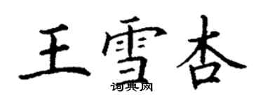 丁谦王雪杏楷书个性签名怎么写