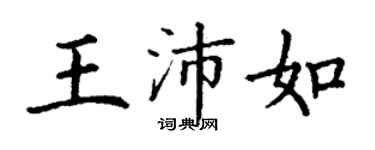丁谦王沛如楷书个性签名怎么写