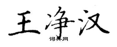 丁谦王净汉楷书个性签名怎么写