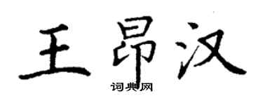 丁谦王昂汉楷书个性签名怎么写