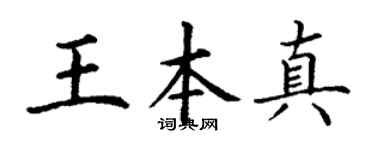 丁谦王本真楷书个性签名怎么写