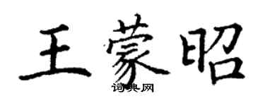 丁谦王蒙昭楷书个性签名怎么写